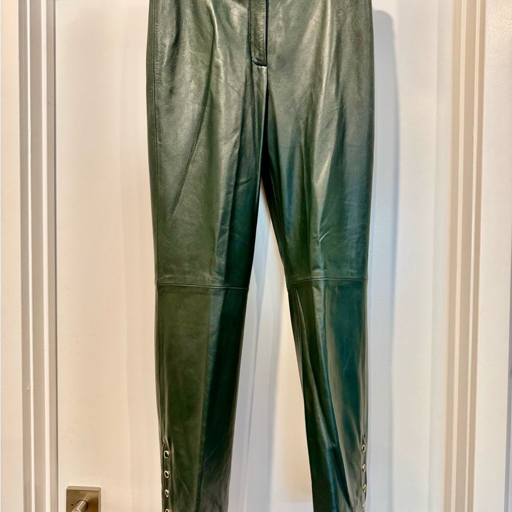 St John Green Leather Pants
